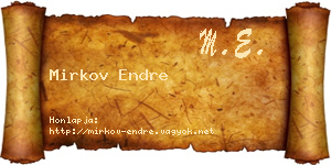 Mirkov Endre névjegykártya